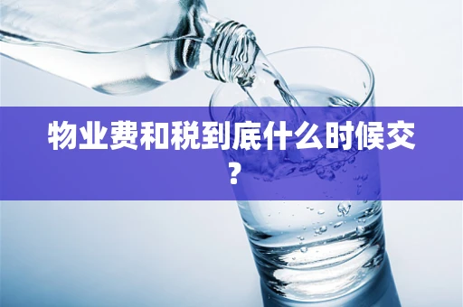 物业费和税到底什么时候交？