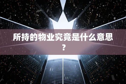 所持的物业究竟是什么意思？