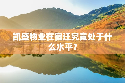 凯盛物业在宿迁究竟处于什么水平？