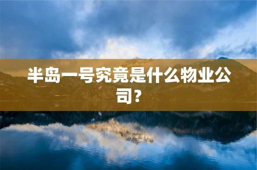 半岛一号究竟是什么物业公司？