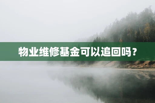 物业维修基金可以追回吗？