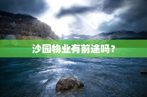 沙园物业有前途吗？