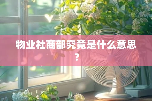 物业社商部究竟是什么意思？