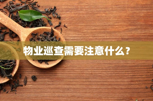 物业巡查需要注意什么？