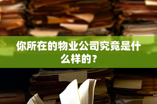 你所在的物业公司究竟是什么样的？