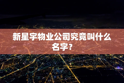 新星宇物业公司究竟叫什么名字？