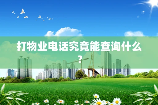 打物业电话究竟能查询什么？