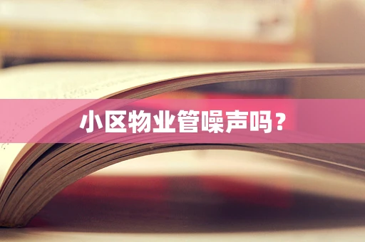 小区物业管噪声吗？