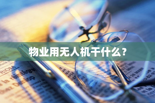 物业用无人机干什么？