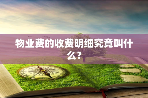 物业费的收费明细究竟叫什么？