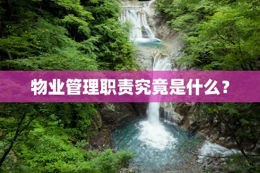 物业管理职责究竟是什么？