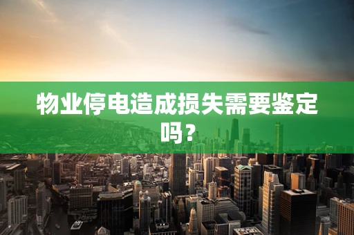 物业停电造成损失需要鉴定吗？