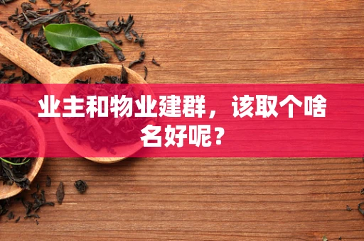 业主和物业建群，该取个啥名好呢？