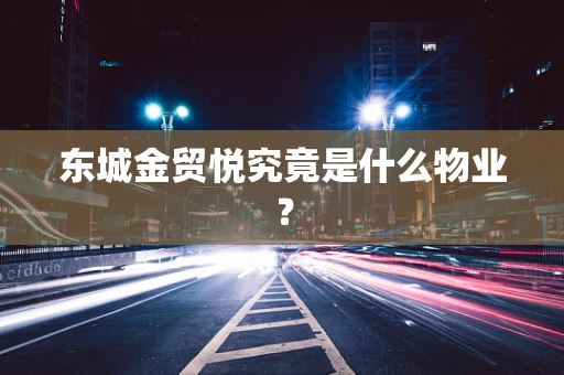 东城金贸悦究竟是什么物业？